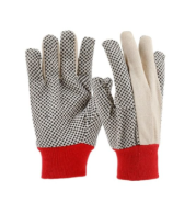 Premium 10oz Cotton PVC Dotted Gloves with Red Knit Cuff – Slip-Resistant Work Gloves